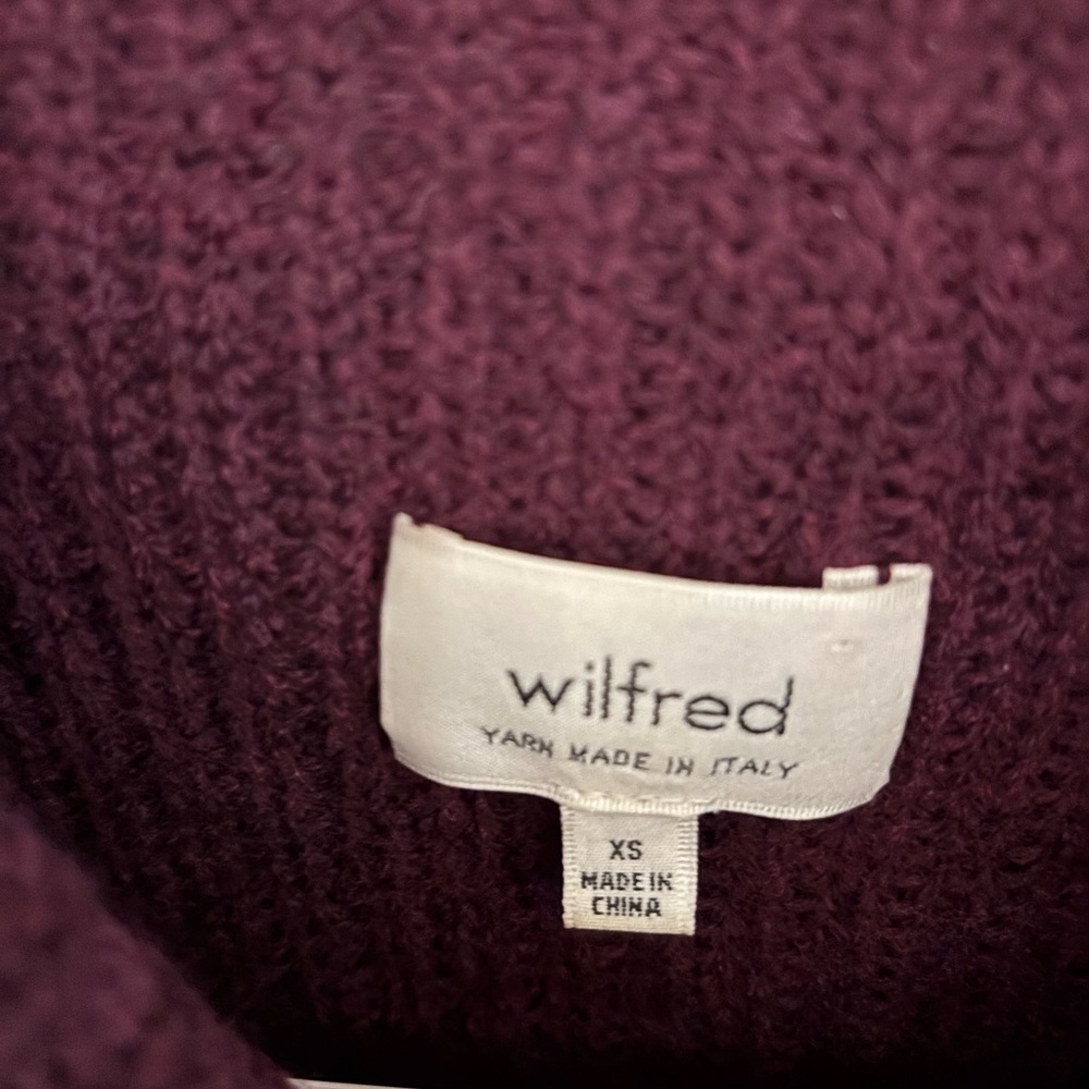 Wilfred Aritzia Burgundy Knit Sleeveless roll neck tunic sweater tabard - Picture 2 of 3